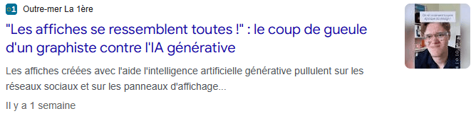 Outre-mer La 1ère : « "Les affiches se ressemblent toutes !" : le coup de gueule d'un graphiste contre l'IA générative »